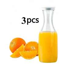 3 buah teko air plastik transparan 1,5 liter dengan tutup, botol jus persegi - Cocok untuk menyimpan susu, smoothie, dan es teh dalam wadah plastik transparan. Desain anti bocor, dapat digunakan di lemari es dan berkemah, solusi penyimpanan minuman ideal untuk pesta, pertemuan keluarga, dan aktivitas luar ruangan. - Transparent - View 14