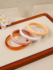 Bộ 4 vòng tay acrylic dành cho nữ, phụ kiện cá nhân hóa tối giản, thanh lịch. - Nhiều màu - Xem 3