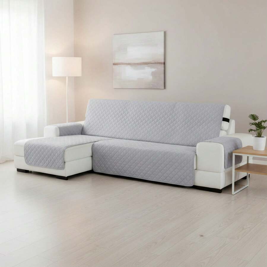 Kiva Funda Sofá Chaiselong Normal Izquierda Acolchada y Antideslizante, Varios Colores Disponibles – Funda Sofá Chaiselongue Protección Completa, Confort y Estilo en Diseño Ajustable y Lavable - Envío GRATIS ✅ Entrega 24/48h a España (península) - Gris Montblanc - Ver 1