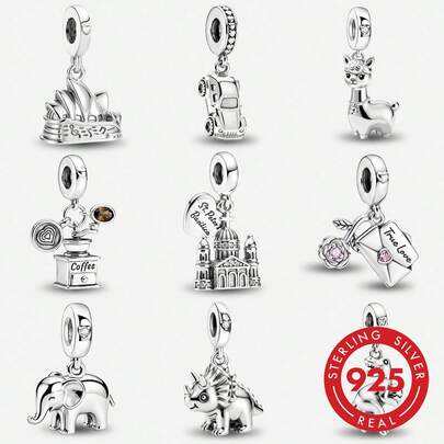 1 mặt dây chuyền hình rồng bằng bạc 925, thích hợp để làm vòng tay/lắc tay cho nữ, tự làm trang sức và trang trí hàng ngày.