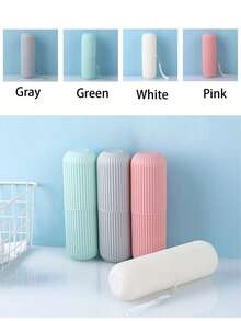 Portable Striped Travel Toothbrush Case, Includes Covered Rinse Cup, Toothpaste Holder And Toothbrush Holder. Simple And Practical Household Travel Wash Cup - Multicolor - View 10