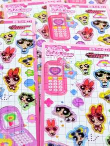 1 pieza Pegatina de gema 3D de fantasía de dibujos animados al azar, mejor regalo de vacaciones con relieve 3D de strass lindo - Multicolor - Ver 7