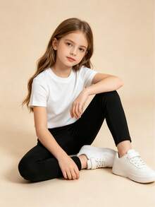 3pcs/Pack Solid Color Leggings, Soft & Comfortable All-Match Versatile, Suitable For Spring & Autumn - Black - View 5