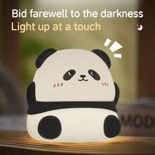 熊猫灯 USB 充电睡眠夜灯,可爱卡通硅胶灯,RGB 7 色房间装饰生日礼物床头灯,可调光卧室灯 - 多色光 - 查看 4