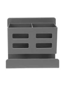 1 pieza Organizador de almacenamiento de baño montado en la pared, puede contener cepillo de dientes, maquinilla de afeitar y herramientas de belleza - No se requiere perforación, material de plástico duradero, soporte para brochas de tocador, soporte para cepillo de dientes y maquinilla de afeitar de baño, caja de almacenamiento de artículos de tocador montada en la pared, accesorios de baño sin taladro - Multicolor - Ver 10