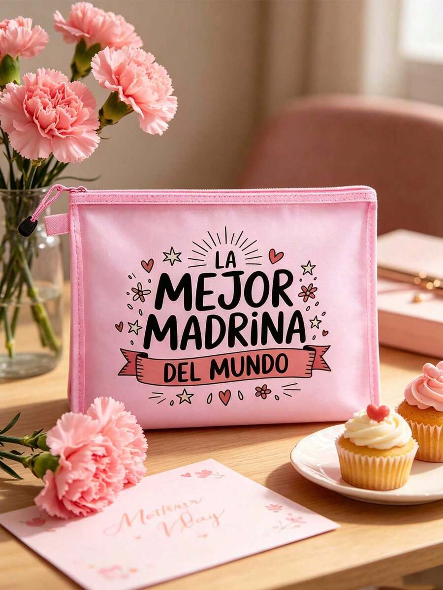 Tas Kosmetik Bermotif, Hadiah untuk Anak Perempuan, Tas Penyimpanan Bermotif Huruf Sederhana Retro Lucu, Kantong Kosmetik untuk Menyimpan Barang Kecil, Tas Penyimpanan, Tas Penyimpanan Makeup, Tas Perlengkapan Mandi, Tas Penyimpanan Lipat Ringan, Tas Belanja Sederhana, Tas Clutch Hadiah untuk Guru, Cocok untuk Penyimpanan Kosmetik Perjalanan Pribadi, Hadiah Hari Ibu, Pengatur Makeup, Dekorasi Ruangan - MultiWarna - View 1