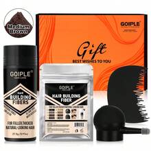 Goiple 4件組增髮纖維套組，包含27.5g增髮纖維、30g補充裝、噴霧瓶、優化器，天然增髮纖維適用於稀疏髮質，瞬間增加髮量與厚度，男女皆宜，禮盒裝 - 淺灰色 - 查看 13