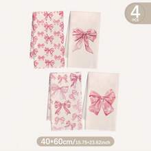 MEMNUN Conjunto de 4 panos de prato com estampa de laço rosa, 40 x 60 cm (15,75 x 23,62 pol.), em microfibra de poliéster super macia. Ideais para lavar louça, mãos e outros utensílios. Perfeitos para decoração de casa e cozinha, ideais para cozinhar, assar e limpar. Laváveis à máquina. Perfeitos para sala de jantar, cozinha, decoração e presentes. Ideais para todas as estações. - Multicolorido - Ver 12