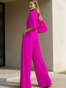 Women Jumpsuits - Neon Pink - View 3