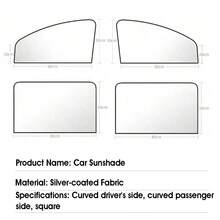 Easypie Selection Bộ 4/2 tấm che nắng từ tính cho ô tô - Màu bạc titan, phù hợp cho xe SUV/Sedan, che nắng phía trước và phía sau. - tấm màn - Xem 12