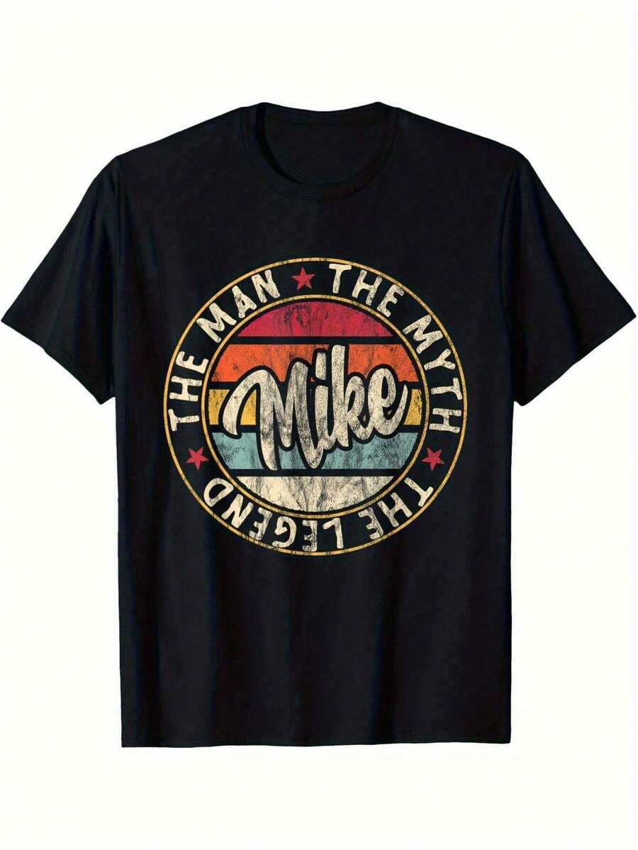 Camiseta de Hombre Mike: El Mito, La Leyenda - 100% Algodón, Cuello Redondo Casual, Ideal para Entrenamiento y Ropa Casual - Mike Icónico, Lavable a Máquina, Ajuste Cómodo para Primavera, Verano, Otoño, Actividades al Aire Libre y Uso Casual para Hombres - Blanco - Ver 1