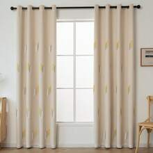 2 tấm rèm thêu, chất liệu vải cao cấp hiện đại, rèm hai lớp cản sáng, thích hợp cho phòng khách, phòng ngủ, phòng ăn. - Màu be - Xem 1