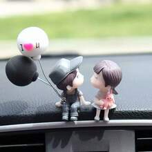 2pcs Cute Cartoon Couple Car Decor, Car Interior Decoration Gift For Boys And Girls - B - View 10