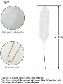 50/30/20/10/5/3/1 Piece Artificial Pampas Grass, Fluffy Bohemian Flower Arrangements And Floor Vase Fillers, White Artificial Pampas Grass Tall Decoration, Fluffy Artificial Grass Branches, Large Pampas Grass Reed Stems For Floor Vase Fillers, Weddings, Baby Showers, Home Room Home Decoration, Wedding Parties And More. - Multicolor - View 5