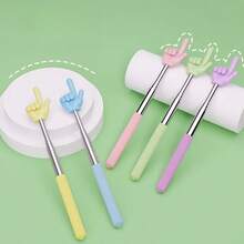 1 pieza Bolígrafo de lectura de doble dedo extensible, puntero de enseñanza, disponible en varios colores, puntero de lectura retráctil, herramienta de enseñanza de lectura, puntero para maestros, padres y ayudas educativas, palillo de lectura, regalo ideal para Pascua, Día del Niño - lápiz lector de dedos - Ver 8
