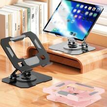 New Tablet Stand, Desktop Live Streaming Phone Holder With 360° Rotating Base, Metal Design, Compatible With Multiple Tablets And Phones, Multi-Angle Adjustable Design, Suitable For Office, Watching Videos, Learning And More - View 10