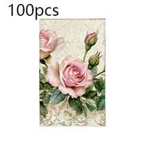 1pc/2pcs/4pcs/6pcs/8pcs/100pcs Kitchen Towels, With French Vintage Pink Rose Lace Trim/Vintage Scroll Pink Rose Pattern, Made Of 100% Polyester, Highly Absorbent, Quick Drying And Easy To Clean, Hand Wash, Machine Wash And Dry Clean Friendly - Multicolor - View 11