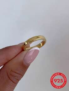 1pc 925 Sterling Silver Zirconia Inlaid Gear Shaped Ring For Women, Vintage Style, Suitable For Party, Birthday Wear, Fashionable Jewelry Gift - Gold - View 2