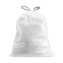 Custom Fit Trash Bags, Compatible With Simplehuman Code K 50 Count White Drawstring Garbage Liners 10 Gallon/ 38 Liters 24 Inchx 28 Inch - White + 1 Count (Pack Of 50) - View 5
