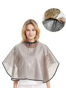 1pc Waterproof Hairdressing Cape – Perm & Hair Care Cape; Thickened Waterproof Material, Salon Accessory, Adjustable Neckline; Versatile Hairdressing Apron Suitable For Both Professional Salons And Home Use. - Multicolor - View 1