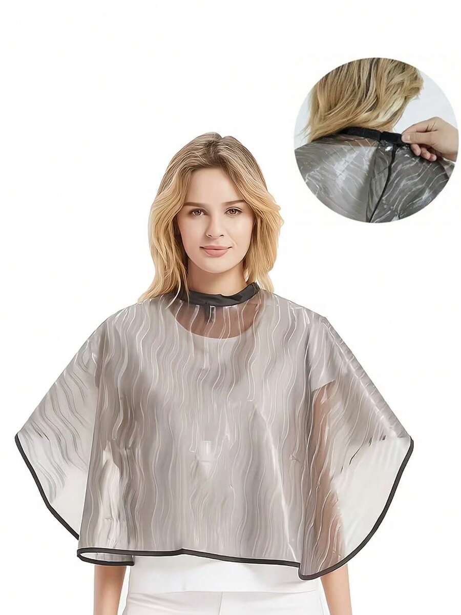 1pc Waterproof Hairdressing Cape – Perm & Hair Care Cape; Thickened Waterproof Material, Salon Accessory, Adjustable Neckline; Versatile Hairdressing Apron Suitable For Both Professional Salons And Home Use. - Multicolor - View 1