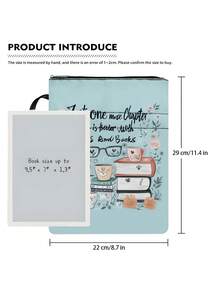 1pc Blue Cat Theme Book Cover With Zipper, Padded Paperback Book Protector, Paperback Book Jacket, Book Cover, Book Sleeve, Printed Book Bag With Front Pocket, Multi-Functional Book Storage Bag, Suitable For School, Students, Teachers, Book Lovers - Single Piece - View 3