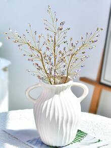 1Pc Fashionable Colorful Rhinestone Flower Branch Simulation Flower Elegant Pine Branch Design Artificial Flower Creative Handheld Flower Festival Gift Bouquet Suitable For Home Desktop Wedding Decoration - Iridescent - View 6
