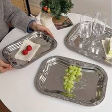 Back To School 3pcs Retro Plate Set, Dessert Plates, Breakfast Trays, Suitable For Afternoon Tea - 銀色 - 查看 5