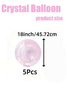 5pcs 18-Inch Pink Bubble Balloons Aluminum Foil Balloon Set, Includes Fishing Line And Balloon Arch Components, Suitable For Camping Party Decor, Wedding Birthday Party Decorations, Home Decor - Pink - View 4