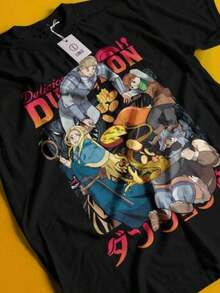 Dungeon Meshi Shirt Laios Tshirt Marcille T-Shirt Chilchuck Tee Senshi Anime-1 - màu đen - Xem 1
