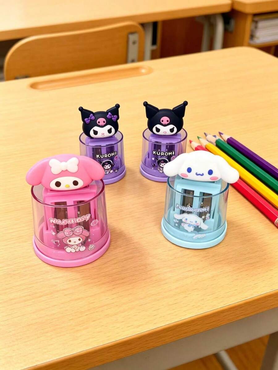 SANRIO 卡通硅胶人物造型削笔器，双孔削笔器，创意学生礼物 - 捲筆刀 - 查看 1