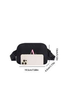 1pc Girls Waist Bag, Fashion Crossbody Waist Bag With Adjustable Strap, Suitable For Daily, Outdoor, Travel, Hiking, Running, Cycling, Portable And Ideal Gift - Black - View 3