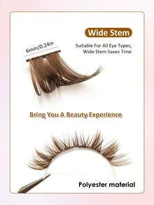 Rikuaild 80 piezas de pestañas postizas en racimos de color marrón claro, estilo D-Curl, ligeras y esponjosas, de aspecto natural, suaves y cómodas, ideales para extensiones de pestañas DIY en casa, racimos de pestañas postizas individuales - D - Ver 5