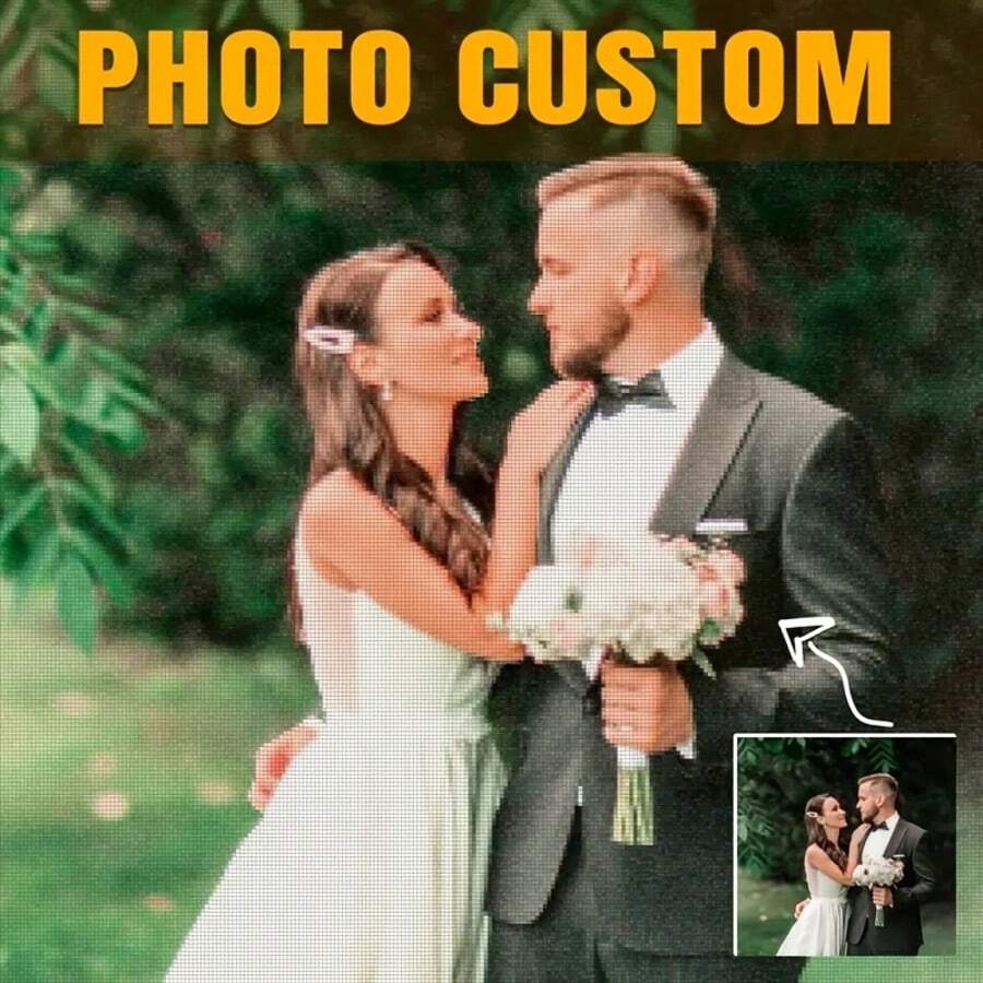 Personalized 5D Diamond Art Set - Custom Photo Diamond Painting With Round Diamonds, DIY Tool Kit, Special Gifts For Family, Parents, Pets, And Relatives - Multicolor - View 1