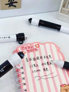 Bút bi xoay hình mèo Mule Cat, bút bi dễ thương sáng tạo dành cho học sinh, bút mực đen khô nhanh. - Mèo cốc cà phê [4 con/bộ] - Xem 5