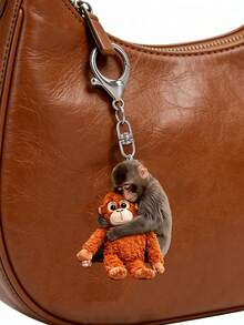 Monkey Shaped Keychain, Fashionable Bag Charm, Elegant Car Decor, Backpack Pendant, Home Key Chain, Lightweight Multipurpose, Travel Accessory, Beach Party Decoration, Daily Fashion Accessory, Durable, Suitable For Car And Backpack, Perfect Gift For Anniversary, Easter, Mother's Day, Independence Day, Wedding, Graduation - Multicolor - View 8