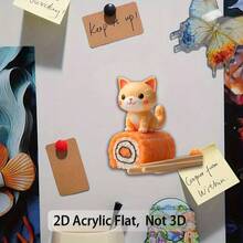 1Pc Cute Sushi Patterned Refrigerator Sticker, A Fun Gift For Food Lovers, With 9 Styles To Choose From, Suitable For Decorating Refrigerators, Mailboxes, Door Frames, And Furniture. It Features Japanese Cartoon Design, Perfect Father's Day Gift, Children's Day Gift - Sushi - View 15