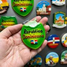 3.23 Inch Dominican Republic Coconut Shaped Refrigerator Magnet, Resin Travel Souvenir Magnetic Sticker - one-size - View 8
