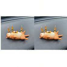 Funny Cute Drunk Sleeping Cats (Orange, Gray) Car Interior Decor, Creative Desktop Animal Statue Model, Comes With Adhesive Sticker, Suitable For New Year, Birthday, Valentine's Day Gifts - Drinking Cat (with Free Residue-free Adhesive) - View 17
