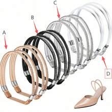 (1 Pair) High Heel Shoelaces, Suitable For Loose High Heels, Adjustable Elastic High Heel Straps - One Size Fits All - View 9
