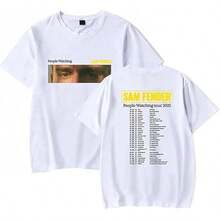 Sam Fender Merch People Watching Tour 2026 T-Shirt Printed Graphic, Casual Loose Fit Holiday Tops - màu đen - Xem 7