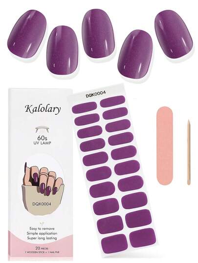 Kalolary Gel Nail Stickers, Waterproof Full Cover Nail Art Decals, Suitable For DIY Nail Decoration