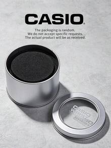 Casio Cutie cadou din tablă metalică pentru ceasuri, ambalaj rotund metalic argintiu la modă cu căptușeală de spumă de lux, potrivit pentru festivaluri de muzică, cumpărături la modă stradală, petrecere de carnaval, accesorii pentru exterior, set cadou pentru cupluri, adolescenți, pasionați de ceasuri, cadou de absolvire - Argint - Vizualizare 3