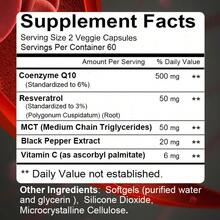 COQ10 Softgels, Protect Heart Health, Support Blood Circulation, Contain 500mg Of High-Potency COQ10, 120 Softgels. - 1瓶 - 查看 2