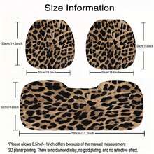 3pcs Leopard Print Car Seat Covers, Fit For Front And Rear Seats, Luxury Universal Automobile Seat Cushion Protector, Comfortable For SUV And Sedan - Cushion - View 9
