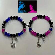 2pcs/Set Couple Bracelets, Fashionable Star Pendant Beaded Bracelet, Soulmate Gift, Suitable For Daily Wear - Multicolor - View 6