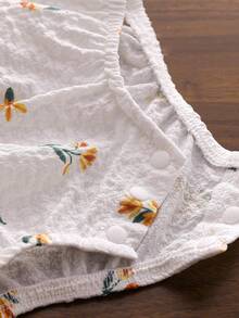 New Summer Woven Printed Romper For Baby Girls, Sweet & Cute, Suitable For Birthday Gift And Outdoor Daily Wear - Multicolor - View 7