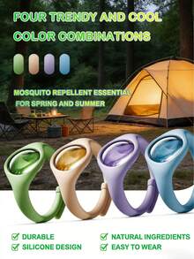 Anti Bite Hand Ring Pure Plant Extract, More Anti Bite | Healthier | Longer Lasting | More Comfortable, Available In 4 Colors, Automatically Adapts To Different Wrist Sizes, Essential For Going Out, Traveling, Walking, Picnicking, Camping, Waterproof, Interchangeable, Reusable, Convenient To Carry, Anti Insect And Mosquito Bites - Multicolor - View 2