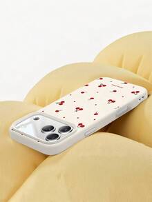 1 chiếc ốp lưng điện thoại silicon mềm dẻo màu đỏ anh đào tối giản, họa tiết chấm bi và chữ cái, chống sốc, tương thích với Apple 11/12/13/14/14Plus/15/15Plus/16/16Plus/17/17Pro - Nhiều màu - Xem 3