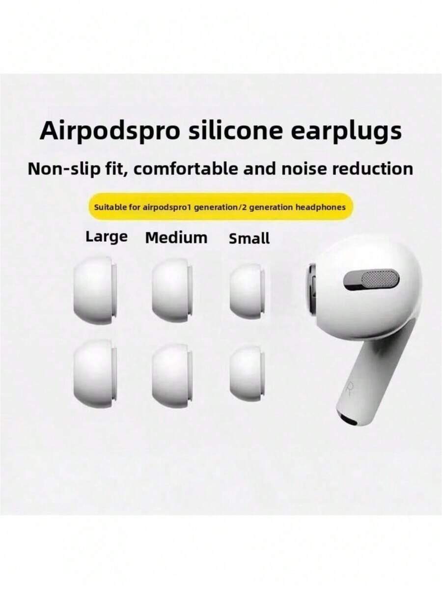 6个适用于 Pro、无线蓝牙耳机、降噪耳塞的硅胶耳塞套 - 查看 1